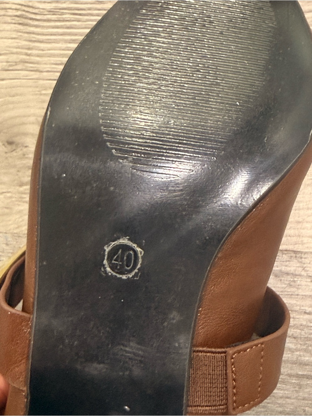 Pointed Brown Mary Jane Heels with Buckle Strap - Picture 3 of 3